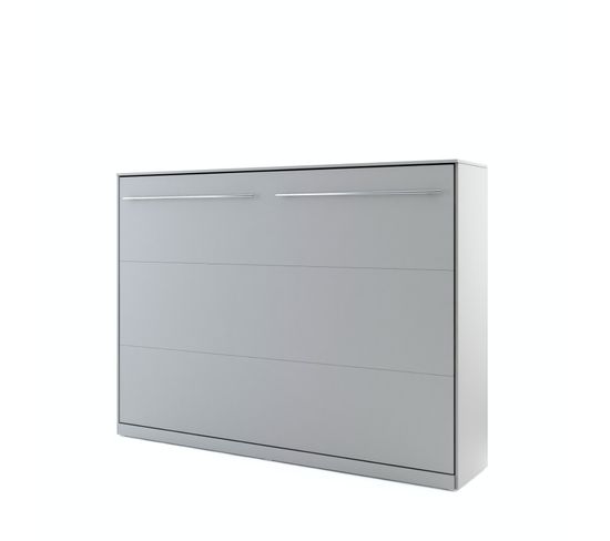 Lenart Armoire Lit Escamotable Horizontal 140x200 Cm Gris Lit Rabattable Lit Mural Consus Pro