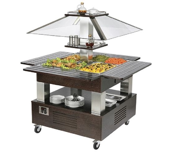 Buffet Réfrigéré Carré Professionnel - 4 Bacs Gn 1/1 -