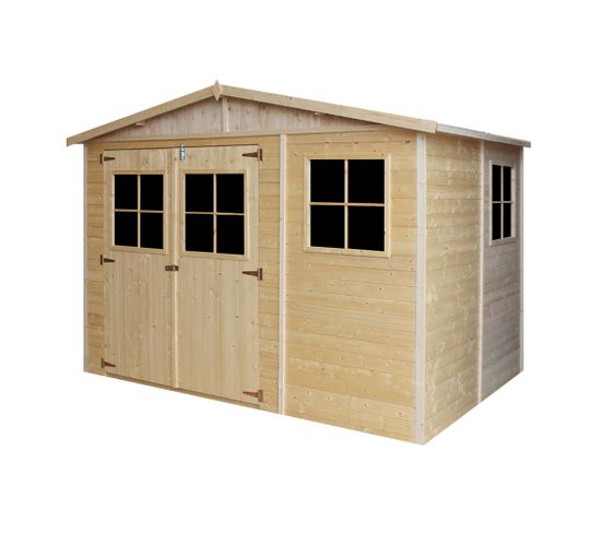 M334+m334g - Abri De Jardin En Bois 6 M² - H226 X 324 X 216 Cm - Avec Sol Imprégné