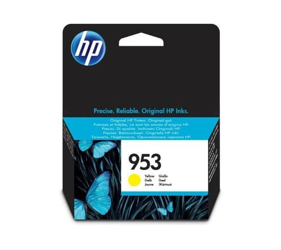 Cartouche D'encre Jaune Hp 953 - Authentique Pour Hp Officejet Pro 8710/8715/8720 (f6u14ae)