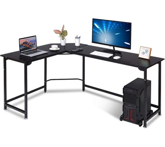 Bureau Informatique En Forme De L Pour Coin Avec Support Pour Central Du Ordinateur 168 X 48 X 74cm