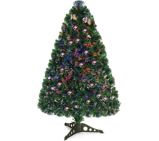 Sapin De Noël Artificiel Lumières LED 90 Cm Arbre De Noël Avec Pied En Plastique Matériau Pvc