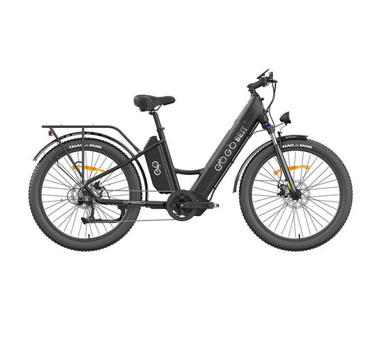 Gf850 Vélo Électrique 26*3,0 Pouces Pneus 500w Moteur Central 2*10,4ah Double Batterie, Noir