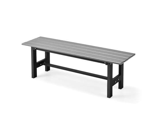 Banc De Jardin Hdpe Cadre En Métal , 120 X 36 X 40,5 Cm, Charge 300kg (gris)