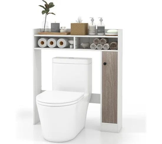 Meuble Wc Au-dessus De Toilettes, Meuble De Salle De Bain , , 84 X 17 X 128 Cm (blanc)