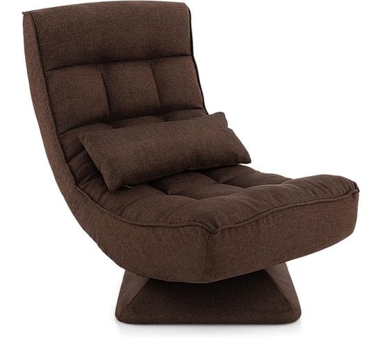 Chaise De Sol Pliable Réglable à 5 Positions,fauteuil De Salon Pour Méditer,lire,se Reposer(marron)