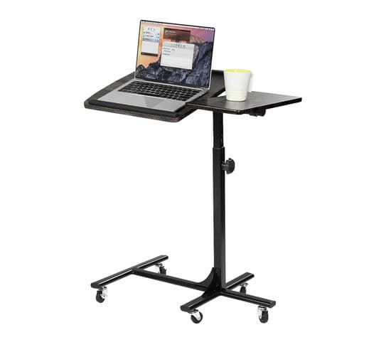 Table de Lit pour Ordinateur Portable Hauteur Réglable Support Pliable Bureau PC Noir