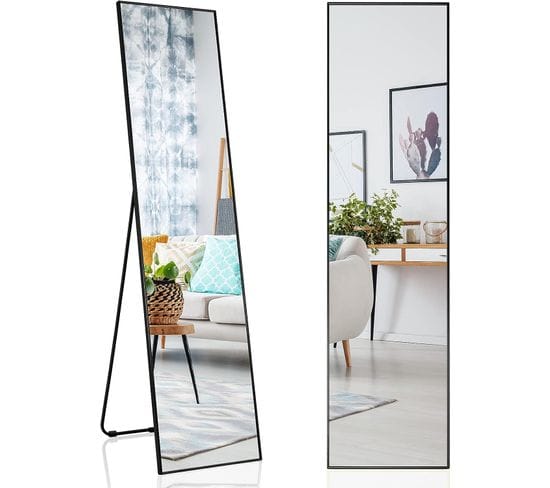 Miroir Sur Pied Rectangulaire-miroir Mural, 40 X 60 Cm, Miroir En Pleine Longueur , Noir