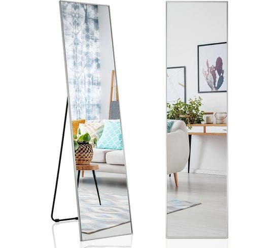 Miroir Sur Pied Rectangulaire-miroir Mural, 40 X 60 Cm, Miroir En Pleine Longueur Argent