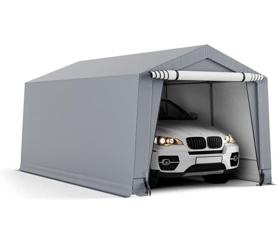 Abri/tente Garage Pour Voiture 290 X 490 Cm, Tente De Stockage En Acier, Grand Auvent