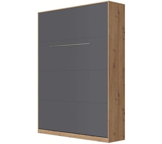 Lit Escamotable +2 Placards V 140x200+(50x2)cm Standard Chêne Sauvage/anthracite