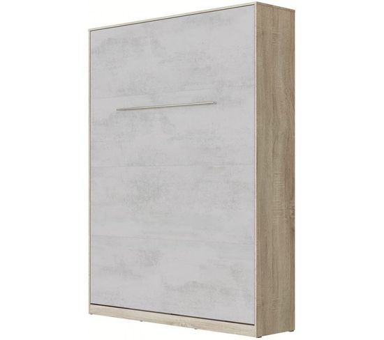 Lit Escamotable +2 Placards V 140x200+(80x2)cm Standard Chêne Sonoma/béton