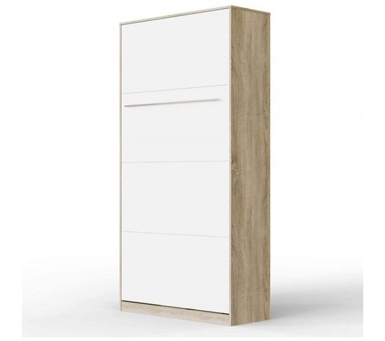 Lit Escamotable +2 Placards V 90x200+(100x2)cm Standard Chêne Sonoma/blanc