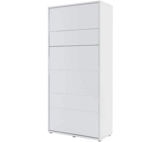 Lenart Armoire Lit Escamotable Vertical 90x200 Cm Blanc Mat Lit Rabattable Lit Mural"consus"