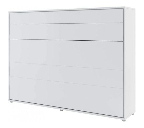 Lenart Armoire Lit Escamotable Horizontal 140x200 Cm Blanc Mat Lit Rabattable Lit Mural"consus"