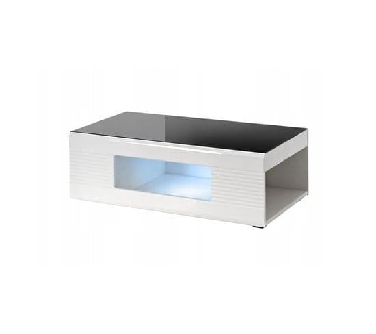 Table Basse 120x64x40 cm Moderne De Haute Qualité Couleur: Noir/blanc (sans LED)