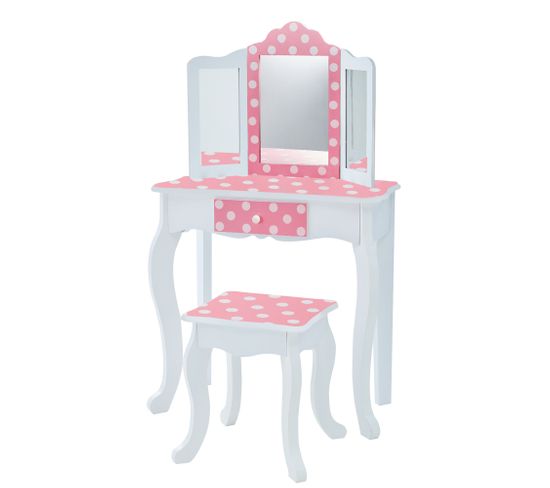 Coiffeuse Enfant En Bois Table Maquillage Miroir