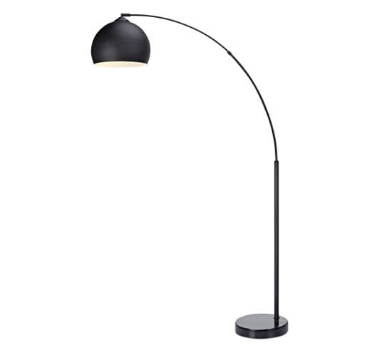 Lampadaire Arquer Arc Lampe De Salon Abat-jour Pied Marbre Noir