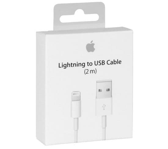 Md819 - Câble Lightning Original  - 2m - Blanc (blister)