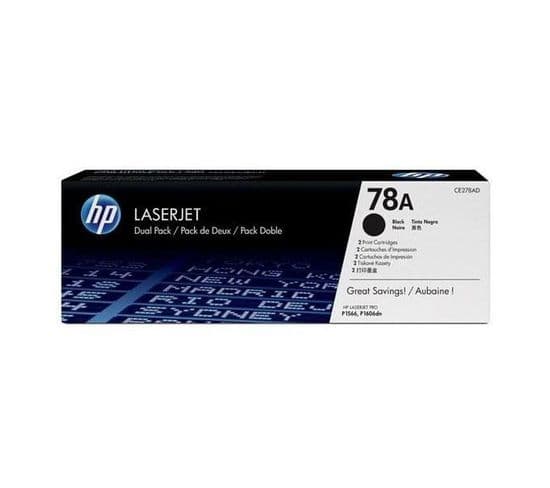 Pack De 2 Toners Laserjet Noirs Hp 78a - Authentiques (ce278ad) Pour Hp Laserjet M1536/p1566/p1606