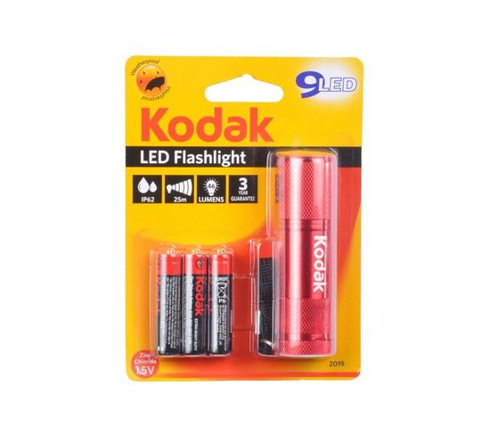 Lampe Torche 9 LED "flashlight" 8cm Rouge