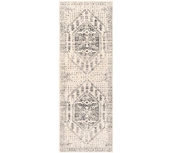 Tapis De Couloir Vintage Oriental Beige/gris 80x220