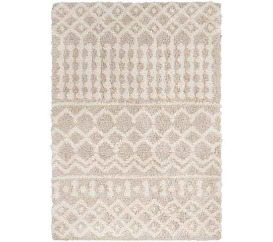 Tapis Shaggy Bohème Ivoire/beige 130x170