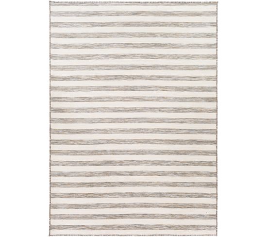 Tapis D'extérieur/intérieur Rayé Beige/ivoire 80x150