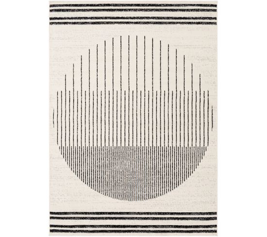 Tapis Scandinave Moderne Blanc/noir 130x170