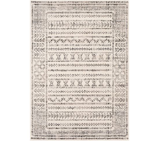 Tapis Scandinave Bohème Blanc/noir 130x170