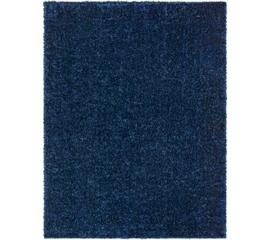 Tapis Shaggy Moderne Bleu Foncé 200x275