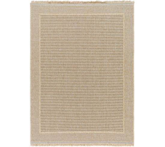 Tapis D'extérieur/intérieur Aspect Jute Beige/noir 120x170