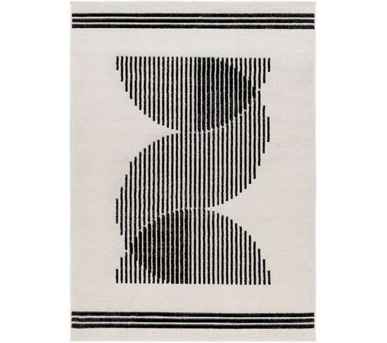 Tapis Scandinave Moderne Blanc/noir 200x275