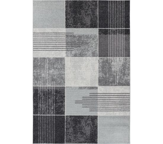 Tapis Scandinave Moderne Noir/gris 160x220