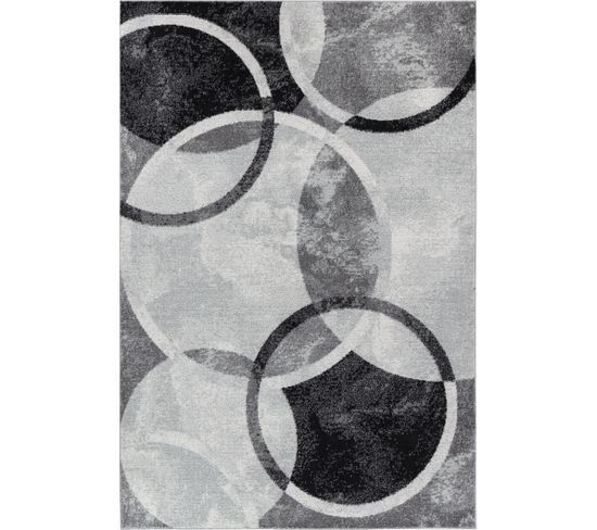 Tapis Scandinave Moderne Noir/gris/blanc 120x170