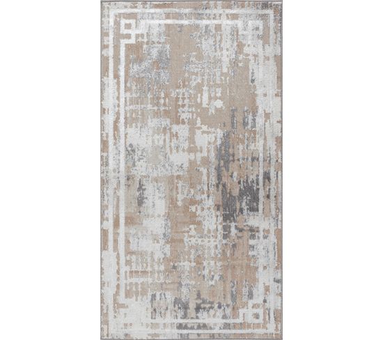 Tapis Abstrait Moderne Beige/blanc 80x150