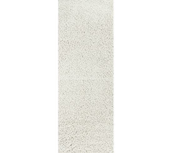 Tapis De Couloir Shaggy Moderne Blanc 80x220