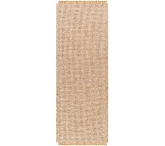 Tapis De Couloir Bohème En Jute Marron Clair/brun Clair 80x220