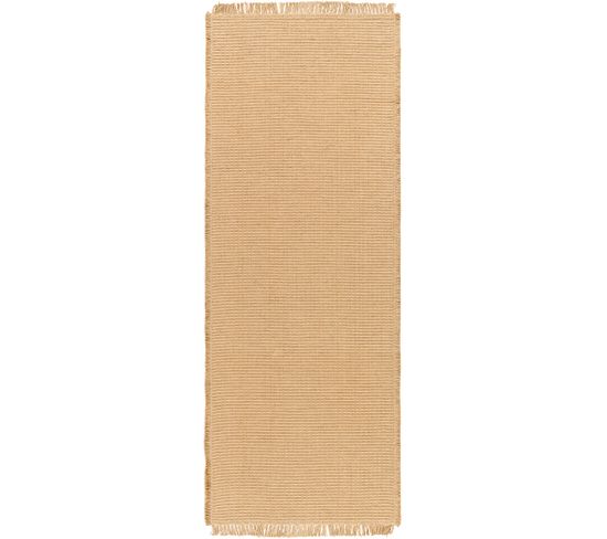 Tapis De Couloir Bohème En Jute Marron Clair 80x220