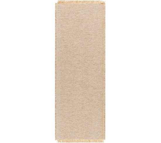 Tapis De Couloir Bohème En Jute Marron Clair/brun Clair/gris 80x220