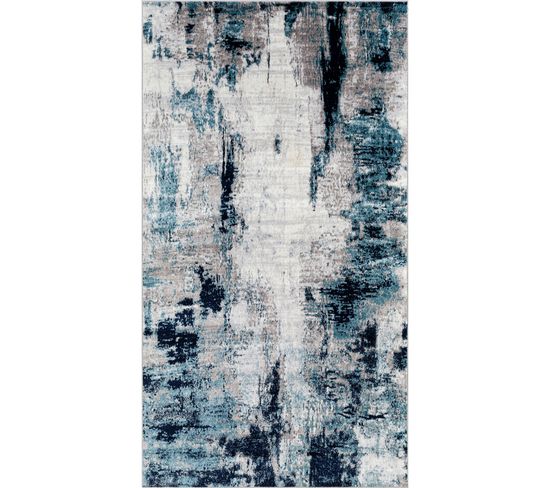 Tapis Abstrait Moderne Bleu/blanc/gris 80x150