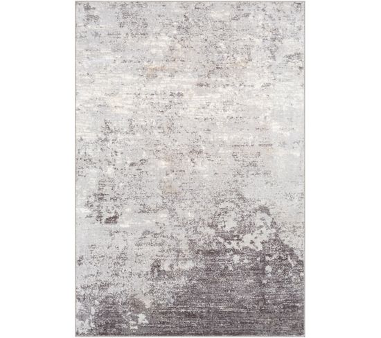 Tapis De Couloir Abstrait Moderne Gris/blanc 80x220