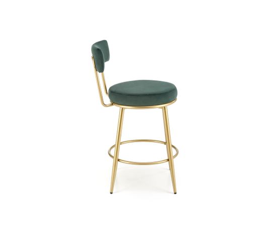 Chaise De Bar En Velours Vert Avec Structure Dorée En Métal Success