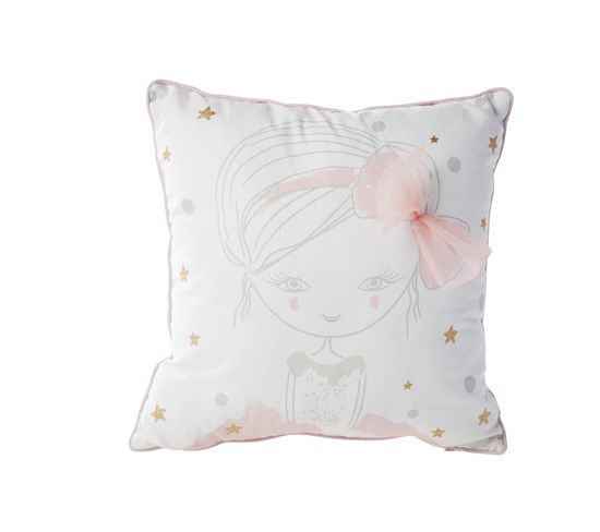 Coussin ruban 40x40 cm BALLERINE Rose