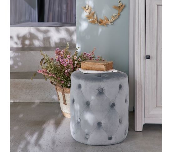 Pouf H. 40 cm BOUDOIR Gris