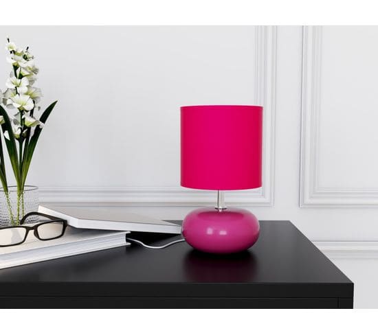 Lampe de chevet PENNY 3 Rose fuchsia