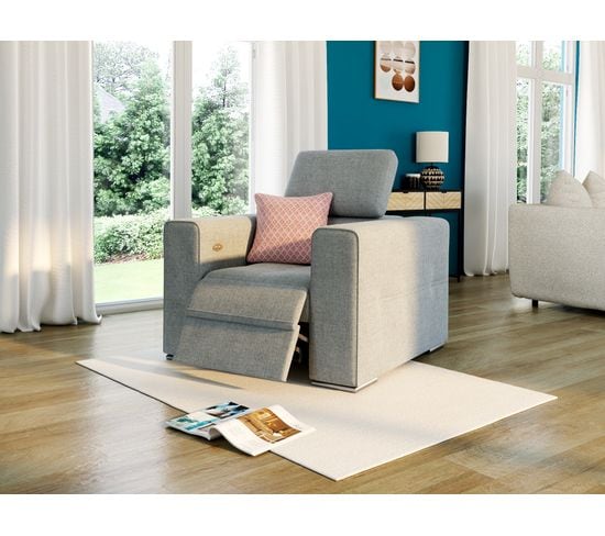 Fauteuil relax électrique QUARTZ tissu Arano 09