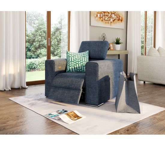 Fauteuil relax électrique QUARTZ tissu Arano 12