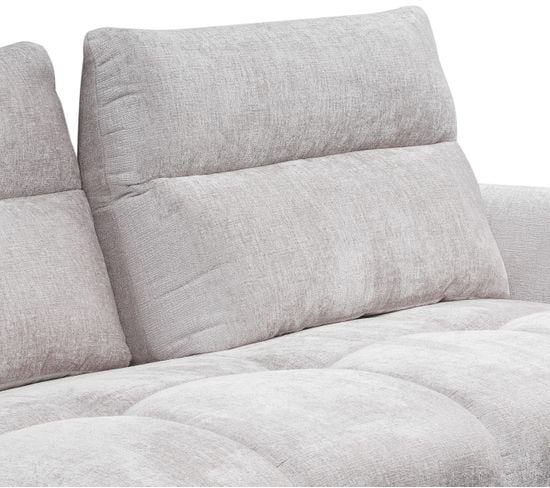 Canapé d'angle gauche GIOVANNI tissu gris clair