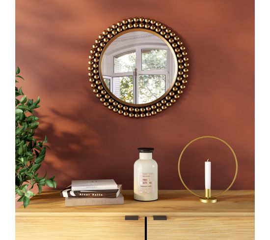 Miroir rond Ø 45 cm BOLAS doré